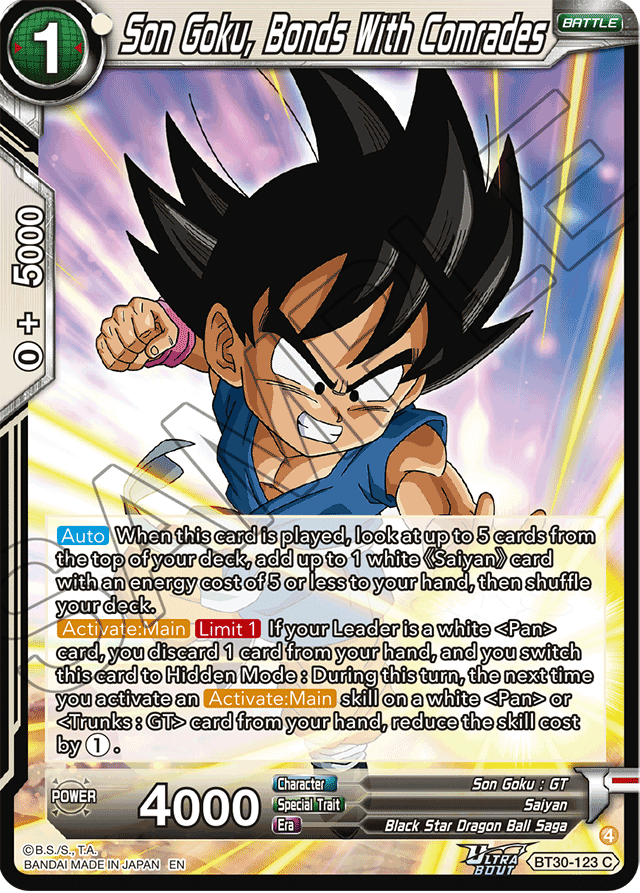 Son Goku, Bonds With Comrades BT30-123 C