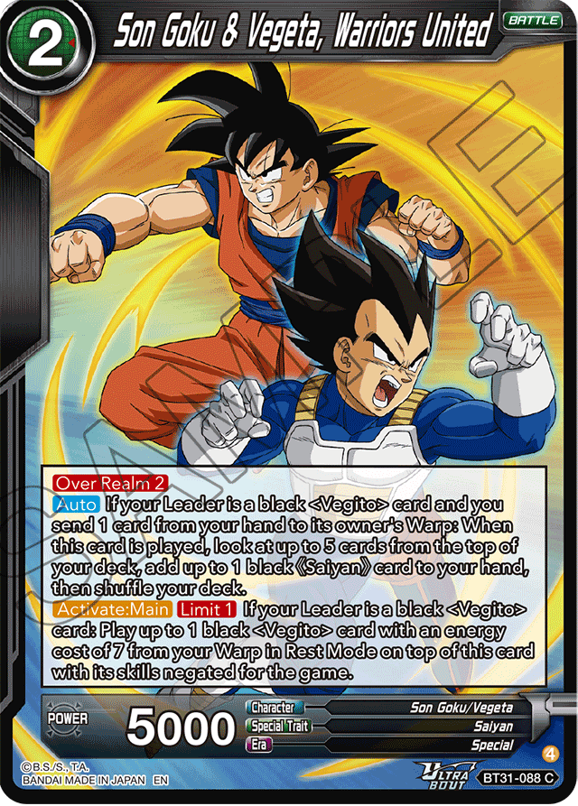 Son Goku & Vegeta, Warriors United BT31-088 C