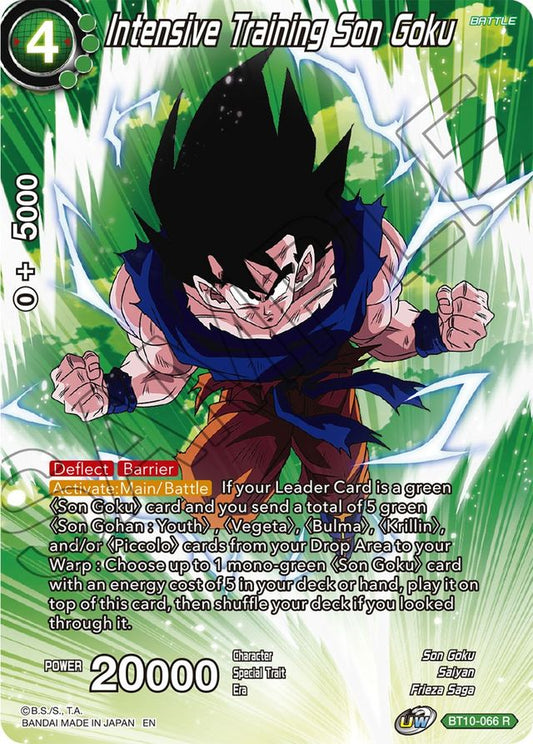 Intensive Training Son Goku BT10-066 R Alt Art History of Goku