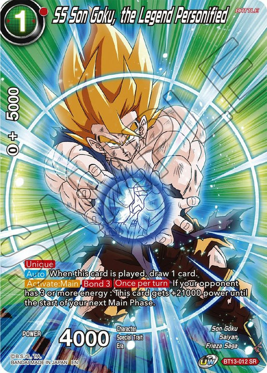 SS Son Goku, the Legend Personified BT13-012 SR Alt Art History of Goku
