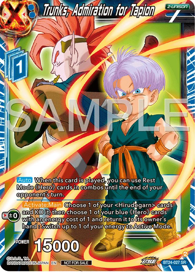 Trunks, Admiration for Tapion BT24-027 SR Alt Art Prizing Nats Silver