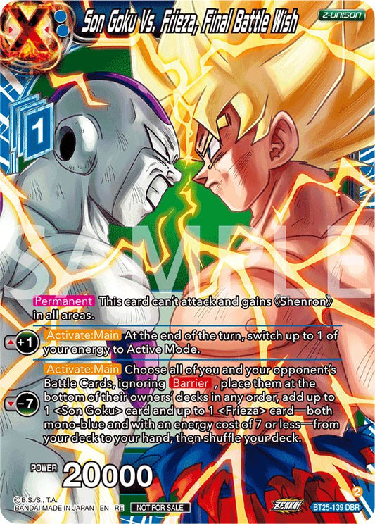 Son Goku Vs. Frieza, Final Battle Wish BT25-139 DBR Prizing Non Foil