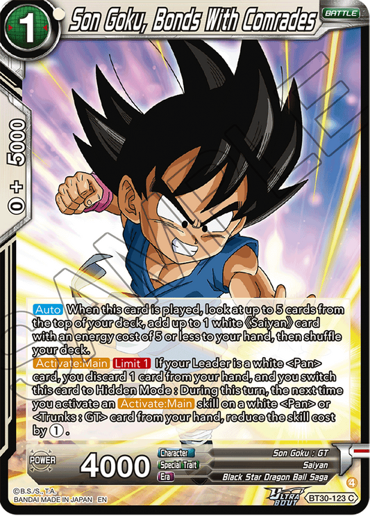 Son Goku, Bonds With Comrades BT30-123 C