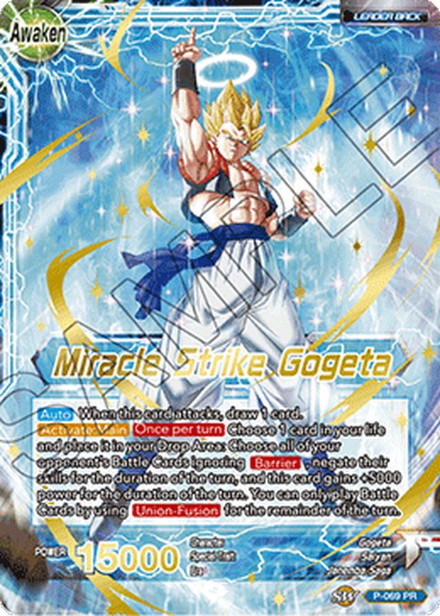 Son Goku & Vegeta | Miracle Strike Gogeta P-069 PR Alt Art Mythic Gold