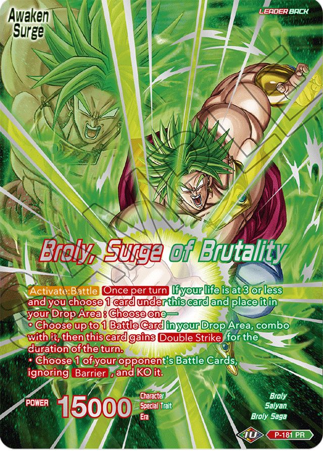 Broly | Broly, Surge of Brutality P-181 PR Alt Art Collectors Selection