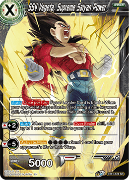 BT11-124 - SS4 Vegeta, Supreme Saiyan Power - Super Rare (SR)