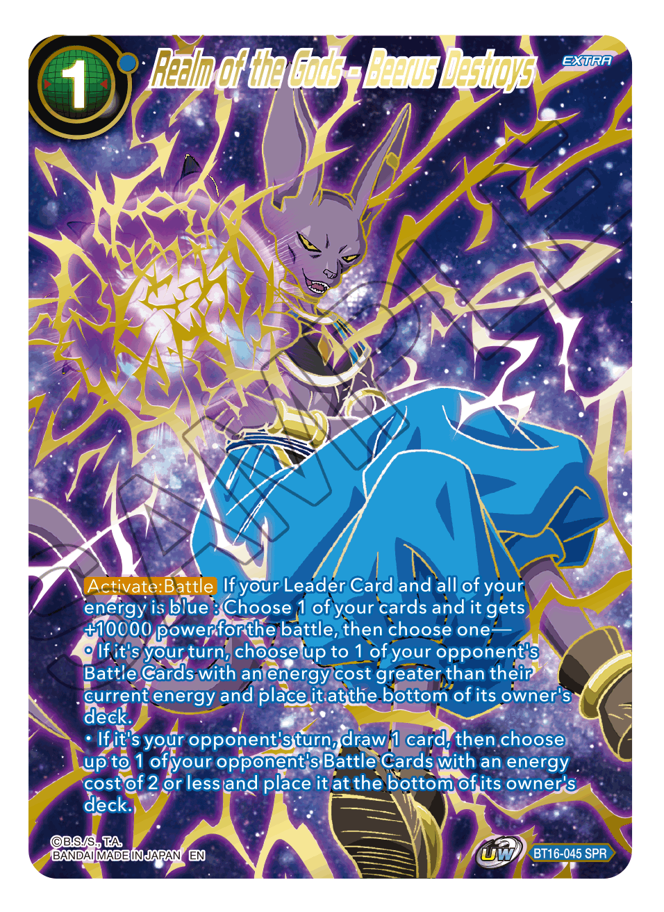 BT16-045 - Realm of the Gods - Beerus Destroys (V.2 - Special Rare) - Special Rare (SPR)