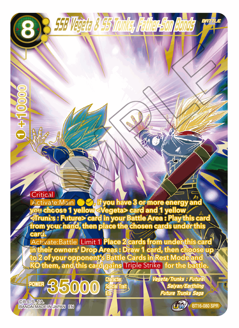 BT16-080 - SSB Vegeta & SS Trunks, Father-Son Bonds (V.2 - Special Rare) - Special Rare (SPR)