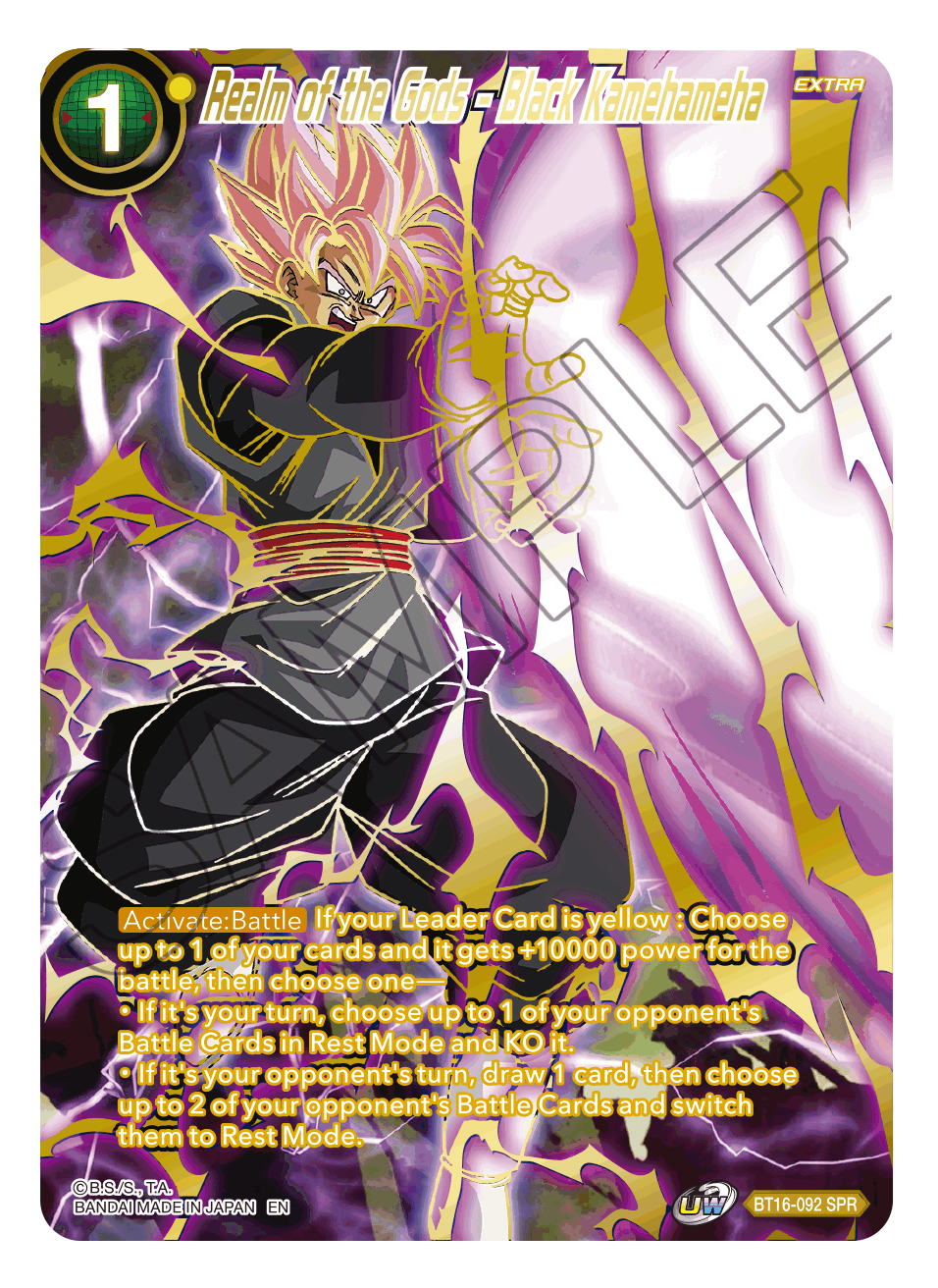 BT16-092 - Realm of the Gods - Black Kamehameha (V.2 - Special Rare) - Special Rare (SPR)