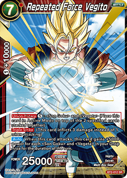 BT2-012 - Repeated Force Vegito - Super Rare (SR)