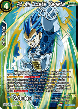 BT4-030 - At All Costs Vegeta - Super Rare (SR)