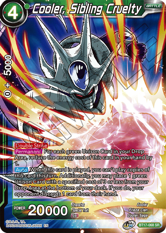 BT17-068 - Cooler, Sibling Cruelty (V.1 - Super Rare) - Super Rare [SR]
