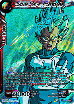 TB1-004 - Universe 7 Saiyan Prince Vegeta - Special Rare (SPR)